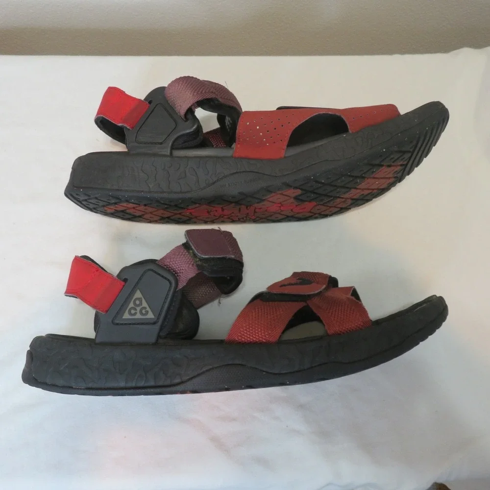 Nike ACG Air Deschutz Dragon Red Beetroot Hiking Sandals DC9092-600 Mens 10
